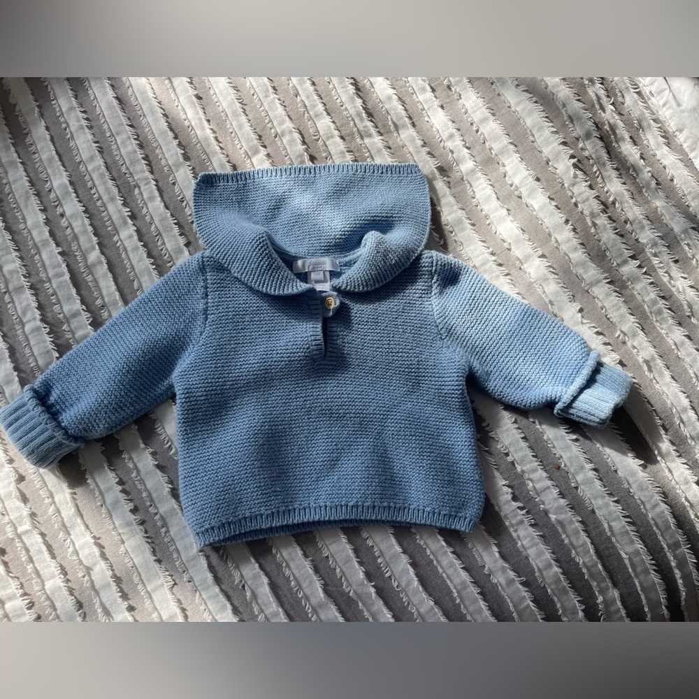 JACADI  Baby Boy blue cotton sweater size 6 months